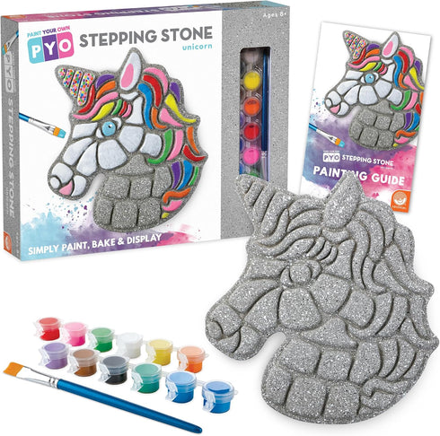 MindWare Paint Your Own Stepping Stone Unicorn - Kit Includes Weather Proof