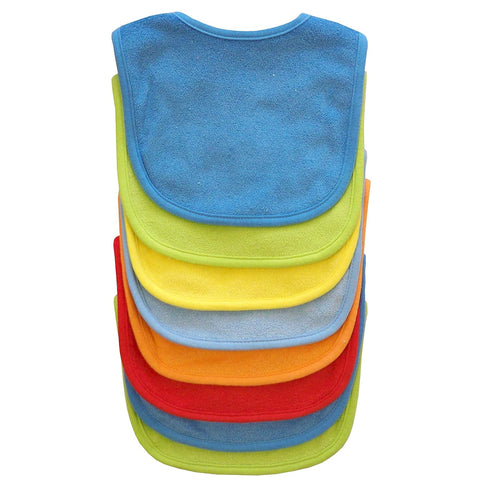Neat Solutions 8 Count Multi-Color Solid Knit Terry Feeder Bib for Boys