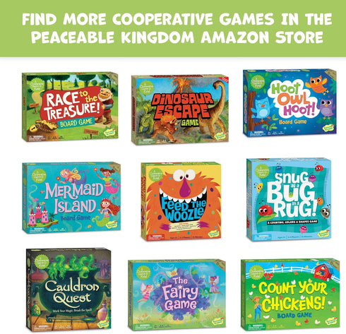 Peaceable Kingdom Race to the Treasure! Cooperative Path Building Game for 2 to 4 Kids, Ages 5+
