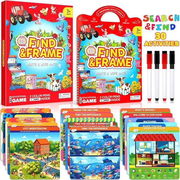 Search and Find Activity Book for Kids Ages 3-5, Preschool Learning Activities,