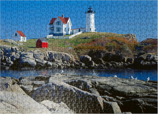 MyPuzzle Nubble Lighthouse At Cape Neddick, York Beach, Maine, USA - Premium