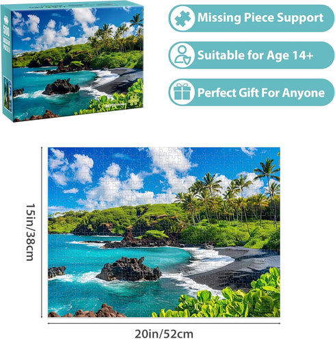Jeacirio 500 500 500 21 15 Piece Puzzles for Adults, Beach Jigsaw Puzzle Pieces, Seaside Puzzles Pieces for Adults