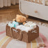 HBlife Baby Diaper Caddy, Paper Rope Storage Baskets Nursery Bin with Removable Divider, Portable Car Organizer