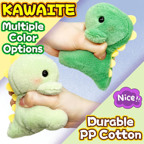 Dinosaur Stuffed Animals for Girls and Boys, Super Cute Fat Dinosaur Plush Toys Keychain, Soft Cuddly Mini Dino Plush Toy, Small Stuffed Animal for Kids Prizes, Party Favors (Green)