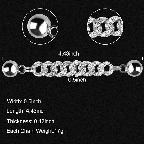 Rhinestone Bling Decoration Charms - Luxury Cute Jewelry Shoe Accessories for Women Girls Gifts (Silver)