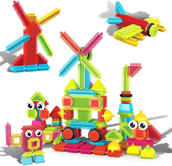 Picasso Toys 112pcs Hedgehog Blocks - STEM Building Tiles Set for Construction Learning, Creativity Beyond Imagination