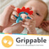 Nuby Geo Zoos Massaging Teether, Baby Teething Toy, Soft Easy Grip, 3+ Months, Dino