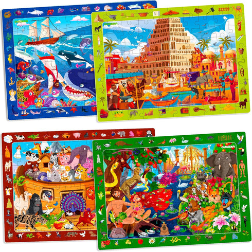 60 5-8 Set 4 4-6-10 5-7 QUOKKA Piece Kids Puzzles Ages - of Bible Jigsaw Puzzles for Kids Year Old - Tower of Babel