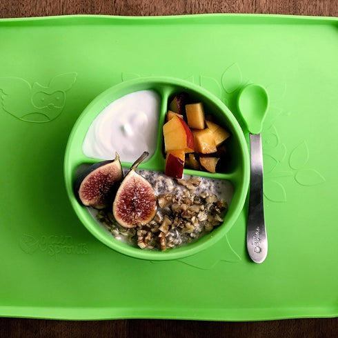 Feeding Bowl & Learning Bowl - Green Set for 9 Months+