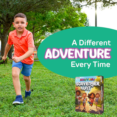 Indoor and Outdoor Scavenger Hunt for Kids Ages 4-8 - Active Games for Inside, Outside, and Camping