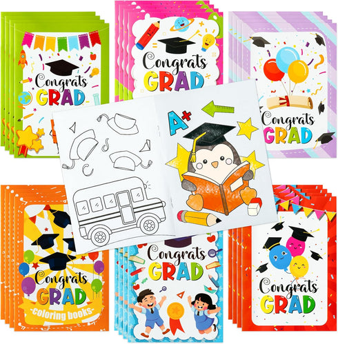 Kindergarten Graduation Coloring Books - 24Pcs Congrats Grad DIY Color-in Pages Books