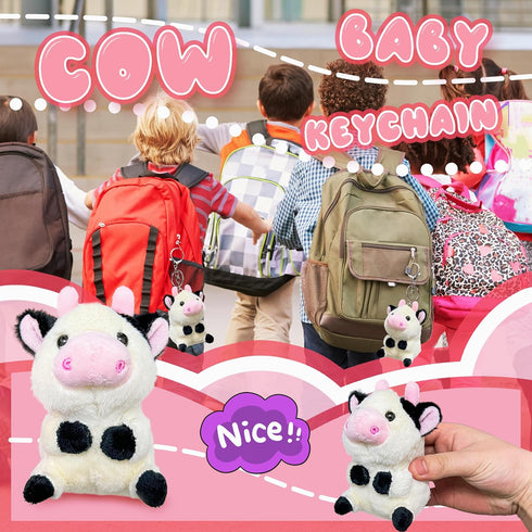 Kawaite Soft Cow Stuffed Animal Plush Toys for Kids, Cute Cow Plushies, Small Stuffed Farm Animal Plush Toys for Girls