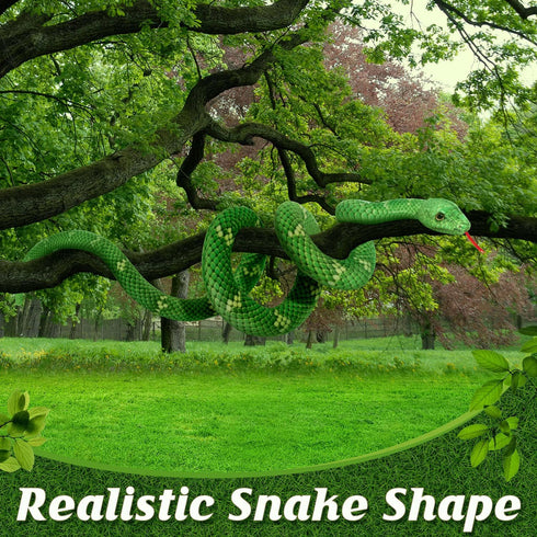 71in Large Snake Plush - Stuffed Animal Toy Snakes for Kids, Giant Lifelike Plush Snake for Birthday Gift Party Prank