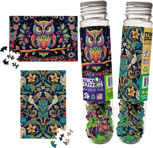 Victorian Wallpaper MicroPuzzles 2-Pack - 150 Piece Mini Puzzles for Adults - 4” x 6” Inch