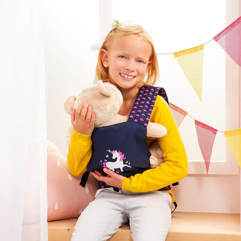 Bayer Deluxe Doll Carrier, Blue with Unicorn Design