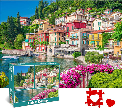 Jigsaw Puzzles for Adults - 1000 Piece Puzzle of Italy Famous Scenery - Lake Como