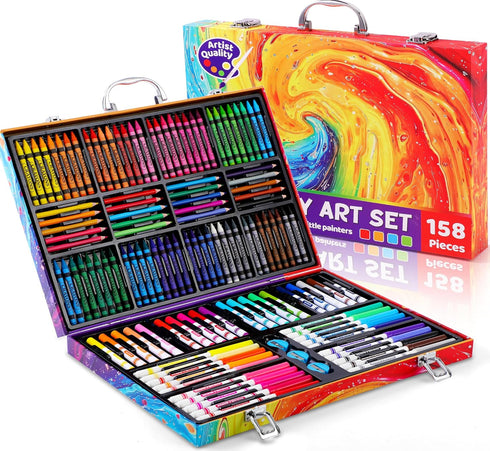 158 Pcs Art Supplies for Kids Ages 4-8, 6-8, Deluxe Art Kit