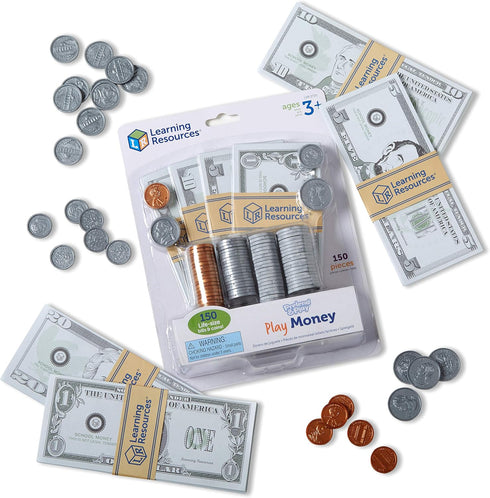 Learning Resources Pretend Play Money - Math Manipulatives For Kids, Kids Bank,