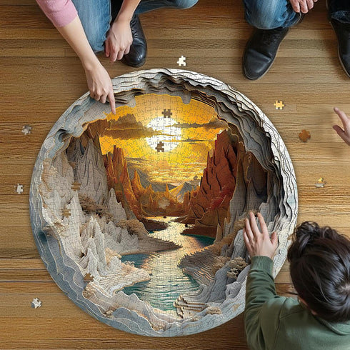 1000 Adults3D Sunset 26.6 26.6in Pieces Jigsaw Puzzle for Canyon, x Impossible Difficult Hard Challenging Jigsaw