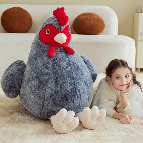 IKASA Giant Chicken Stuffed Animal Plush Toy, 25.5" Jumbo Soft Toy, Cute Huge Size Fluffy Plushie, Gifts for Kids