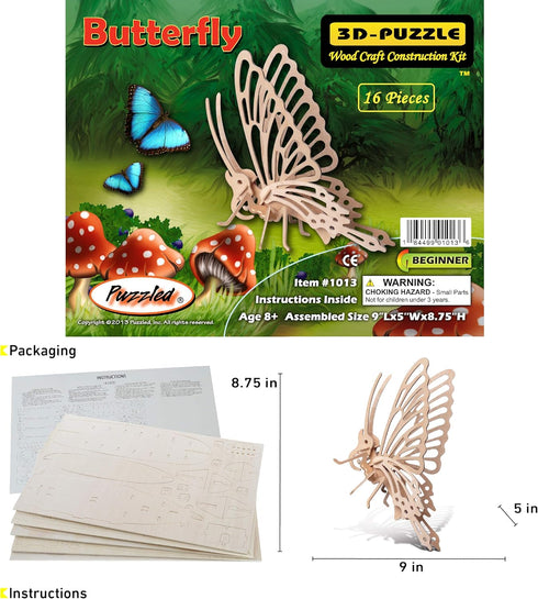 Puzzled 3D Jigsaw 16 Pieces, 4 Years-and UP, Brown