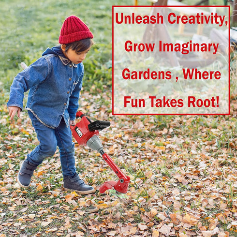 Kids Weed Trimmer Toy, Toddler Gardening Tools with Lights and Sounds, Includes Mask, Safety Goggles, Earmuffs