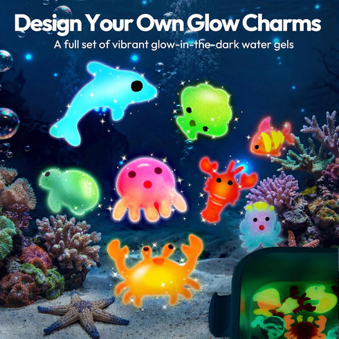 10 Gels(7 12 Klever Kits Glow-in-The-Dark Water Gel Kit, Magic Fairy Water Pets Toy Kit with Glow-in-The-Dark Gels)