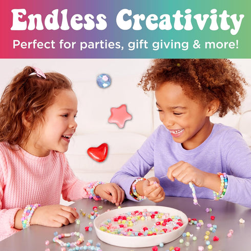 Creativity for Kids Rainbow Bead Jar Jewelry Making Kit, Makes 40+ Friendship Bracelets for Girls Ages 6-8+