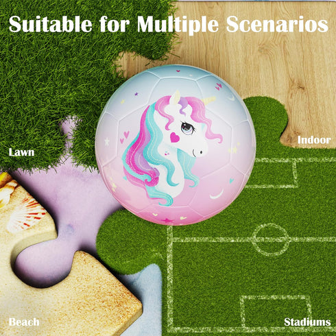 Soccer Ball Size 3 - Kids Soccer Ball for Girls & Boys with Pump, Indoor Outdoor Sport Gift for Toddlers