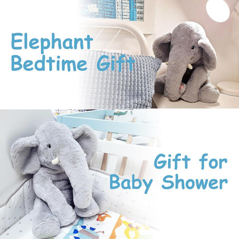 13" Gray Elephant Stuffed Animal - Plush Toy for Boys, Girls, Kids, Baby Shower, Bedtime, Birthday Gift