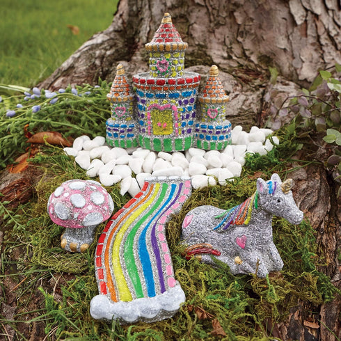 8 MindWare Paint Your Own Stone Unicorn Garden Weather-Resistant Garden Rocks Paint Kit for Kids Includes Paint