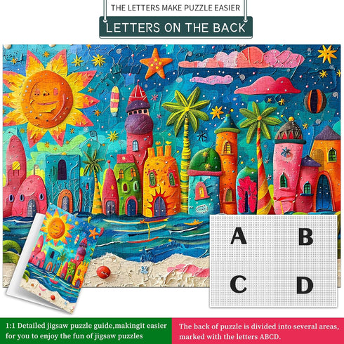 1000 Sunny Beach Puzzles for Adults Piece, Jigsaw Puzzles for Adults, Adult Challenging Game Toys, Impossible Puzzle