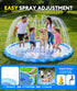 90" Summer Splash Pad for Kids, Outdoor Sprinkler Play Mat, Inflatable Wading Pool with Thicker Material, Backyard