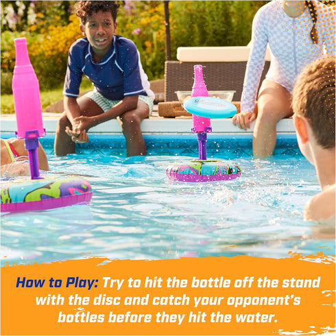 SwimWays Hydro Bottle Splash, Pool Toys for Kids and Adults, Throwing Disc Swimming Pool Game for Ages 5 & Up