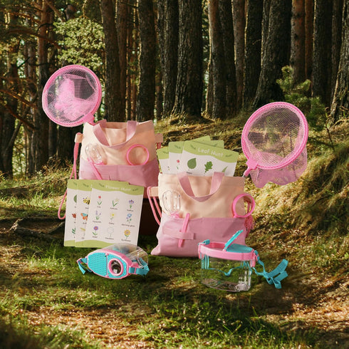 2-Person Set 3+) ROBOTIME Bug Catcher Kit for Kids - Complete Pink Outdoor Explorer with Double Tools for Siblings