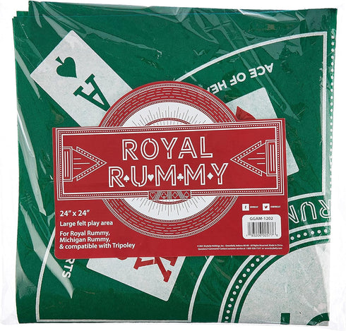 Rummy 24" 24" Rummy, Rummy 30+ 2-9 MBGBrybelly Royal Play Mat - x Green Felt Mat - Classic Family Casino Card Games
