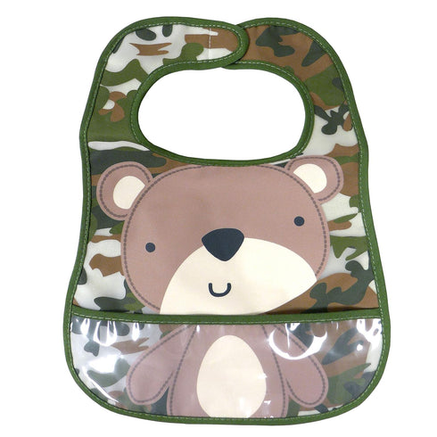 Neat Solutions 2 Pack Water Resistant Toddler Bib Set - Multi Bear & Raccoon
