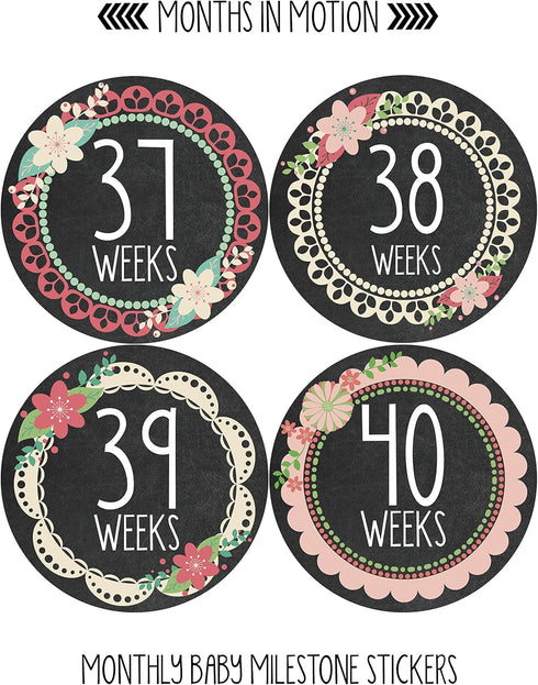 Pregnancy Weekly Belly Growth Stickers, Maternity Week Sticker, Expectant Mom Gift, Style 914