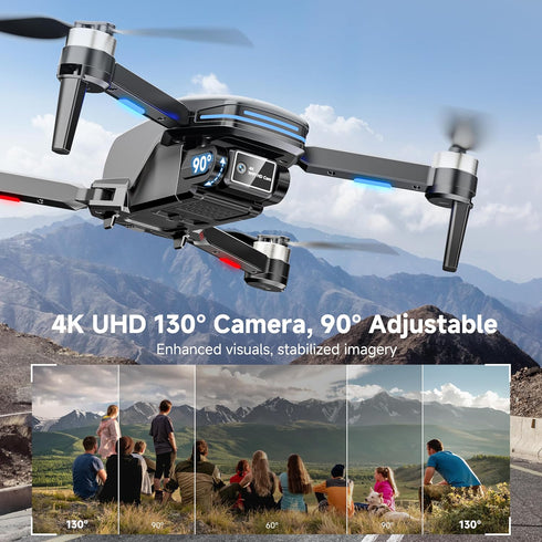PLEGBLE 4K Drone with Camera for Kids Adults, Brushless Motor Mini Foldable RC Drones with Propeller Guards