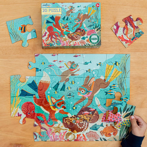 eeBoo - Deep Sea Treasure - 20 Piece Puzzle - 15 x 11 Kids Jigsaw - Ocean Themed for Ages 3+