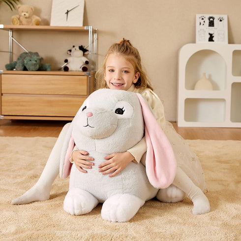 EARTHSOUND Giant Rabbit Stuffed Animal Plush Toy - Large Realistic Bunny Jumbo Soft Toy, Cute Huge Plushy Gift