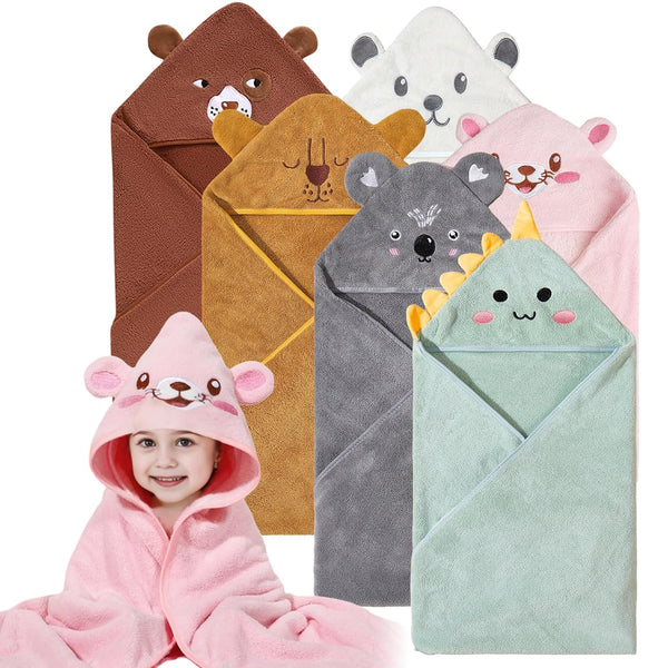 Yaiseiko Baby Hooded Bath Towels,6 Pack Baby Bath Towel Set,Soft and Absorbent
