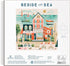 Galison Beside The Sea 500 Piece Puzzle - Fun Activity with Bright Artwork of Village and Sea Scenery