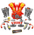 Lanard Tuff Tools Engine Overhaul - 25 pc Playset with Lights & Sounds, Realistic Mechanic Toy for Kids Ages 3+