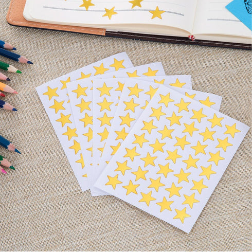 Kenkio 3500 Count Star Stickers, Gold Silver Self-Adhesive Stickers