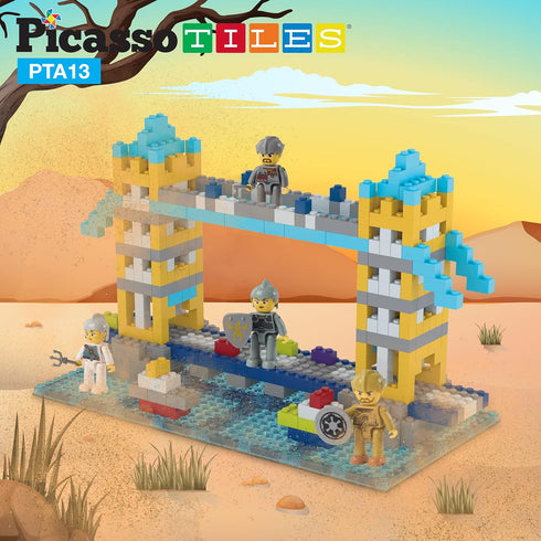 Picasso Toys Magnetic Action Figures, 8 Piece Medieval King and Knights Character Building Blocks Set