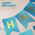 Clabby Glitter Happy Birthday Banner, Shiny Letters Hanging Signs for Party Supplies Backdrop Decoration, Blue