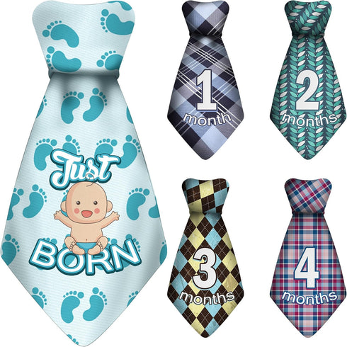 Baby Monthly and Holiday Milestone Sticker Ties by TurtleSurfers - 20 Different Designs for Baby Boys
