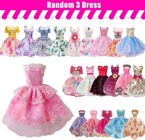 MEZHIFA 35 11.5 Inch 2 3 3 4 4 2 5 10 Pieces Doll Clothes and Accessories for Girl Dolls, Random Wedding Dresses