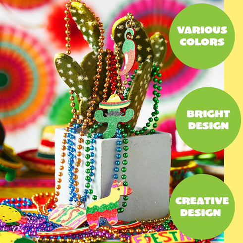 JOYIN 12 PCS Cinco de Mayo Fiesta Necklaces, Bead Mexican Birthday Party Favors & Decorations